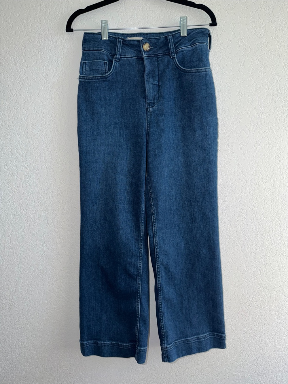 The Skipper High-Rise Crop Wide-Leg Jeans by Pilcro